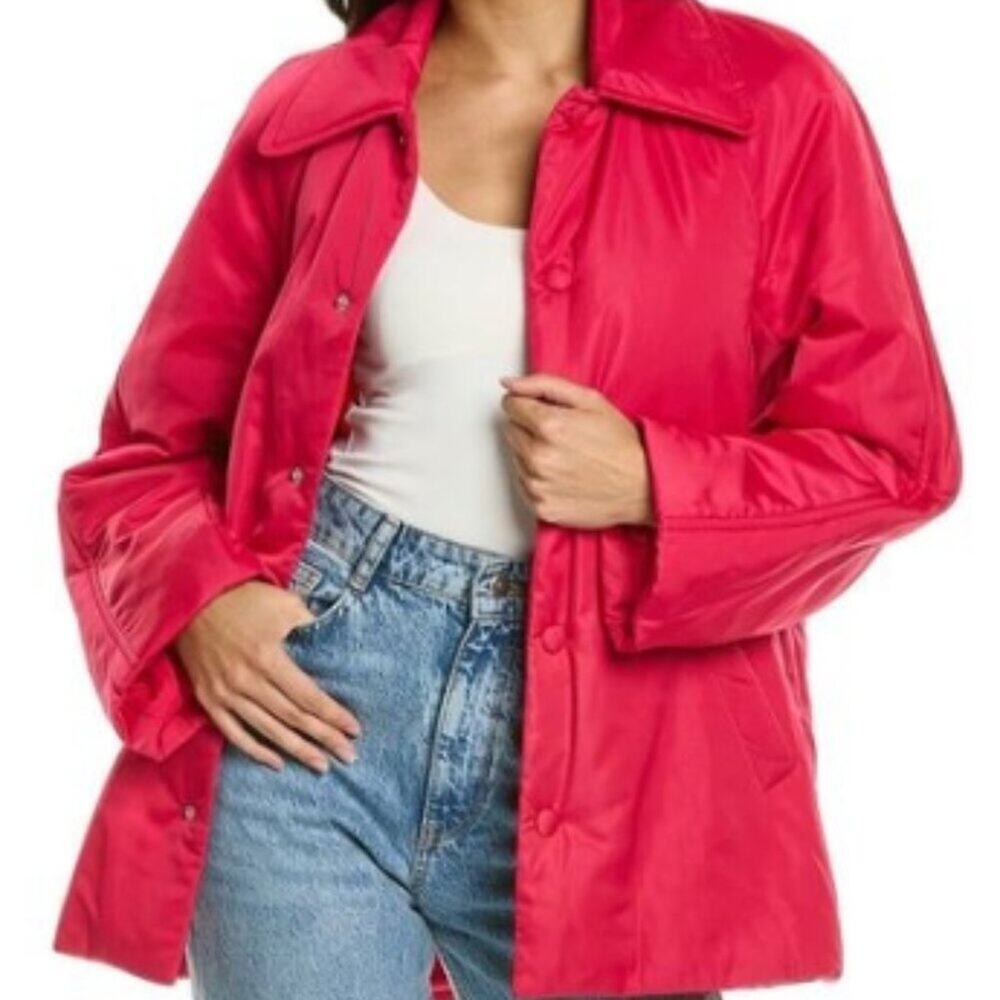 A.L.C. Lincoln Jacket NEW Streamlined Water Resistant Pink Snap Front Small